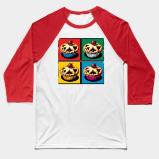 Mince Pie Marvel: A Pop Art Extravaganza - Festive dessert Baseball T-Shirt